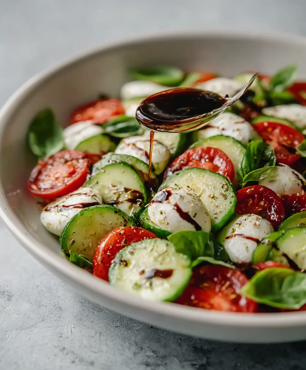 Fresh Cucumber Caprese Salad - Easy & Refreshing