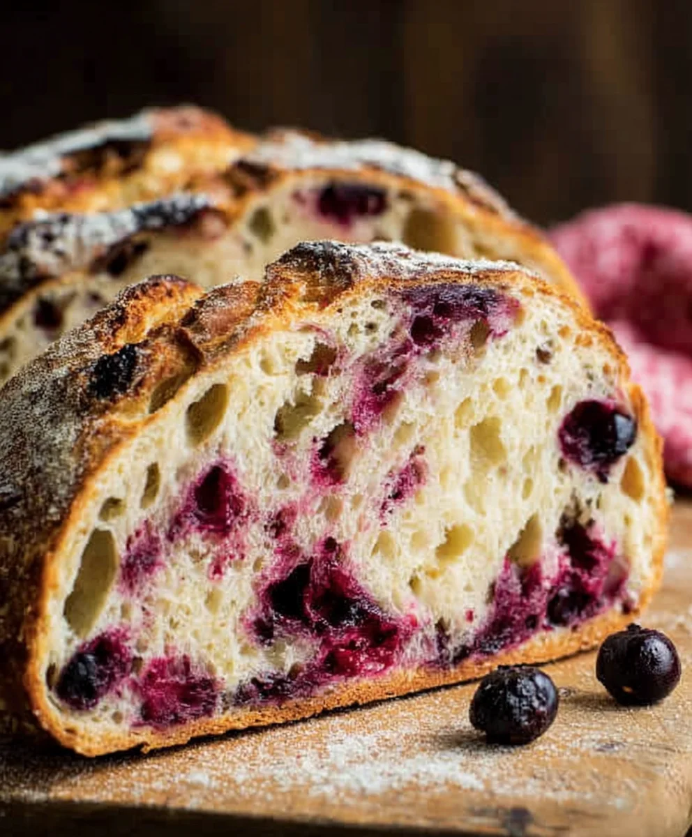 Lemon Blueberry Sourdough Bread-Easy Recipe