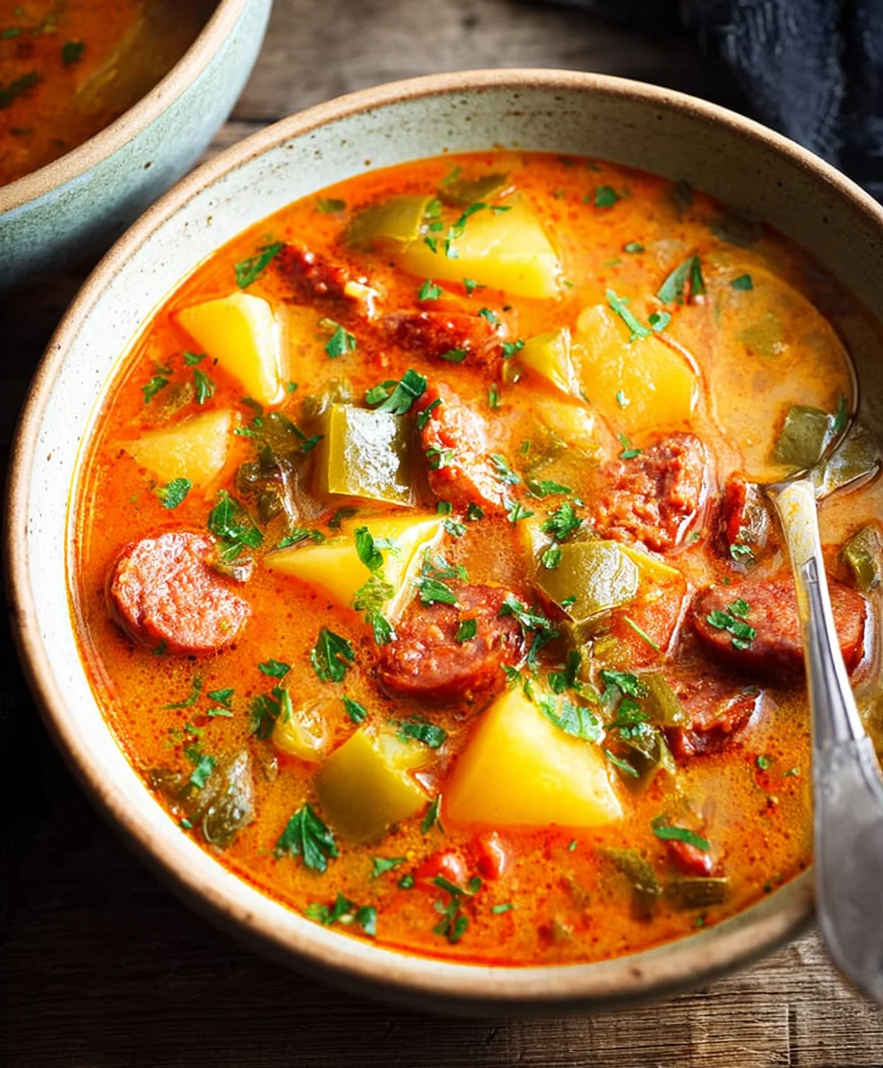Spicy Beef Beef Chorizo Spanish Potato Soup Recipe