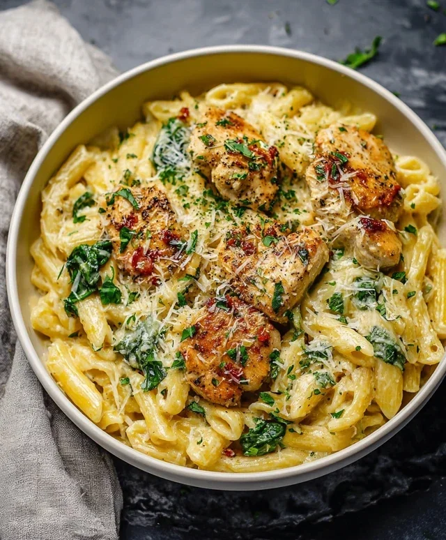Healthy Garlic Parmesan Chicken Pasta