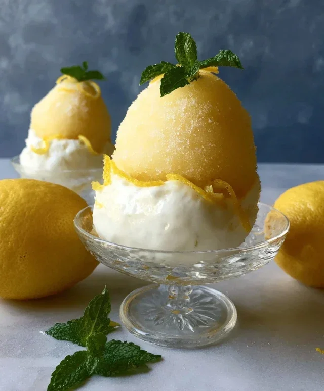Sorbetto di Limone Dressed Up in a Frozen Lemon Shell
