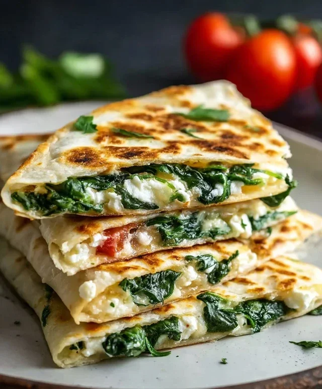 Spinach and Feta Quesadillas