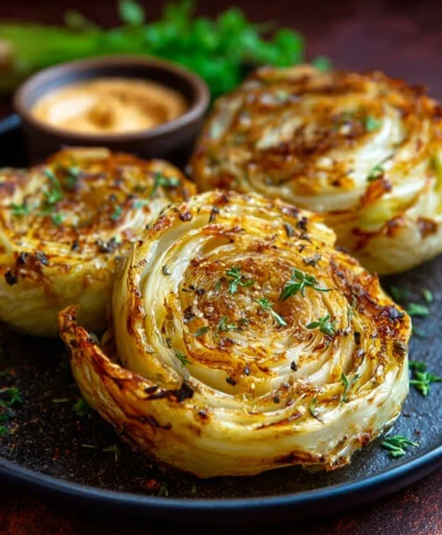 Oven Roasted Garlic Cabbage Steaks