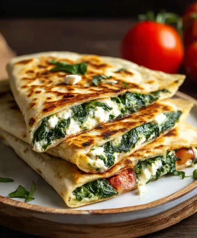 Spinach and Feta Quesadillas