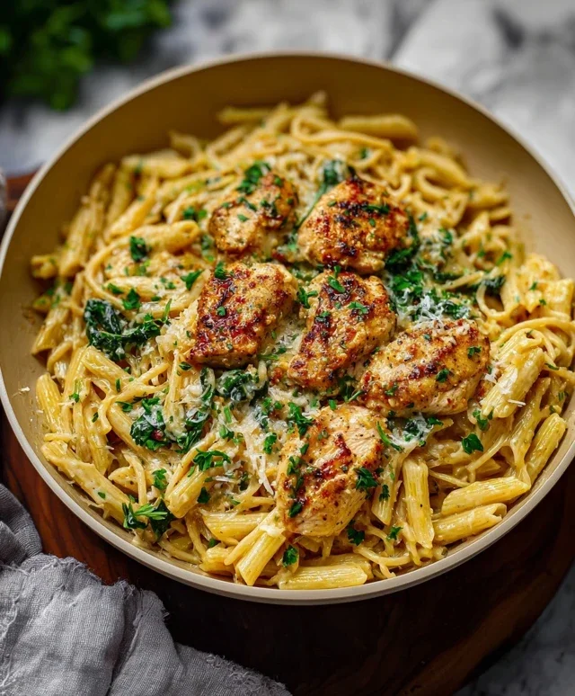 Healthy Garlic Parmesan Chicken Pasta