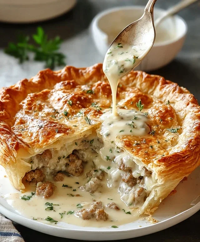 Sausage Gravy Puff Pie