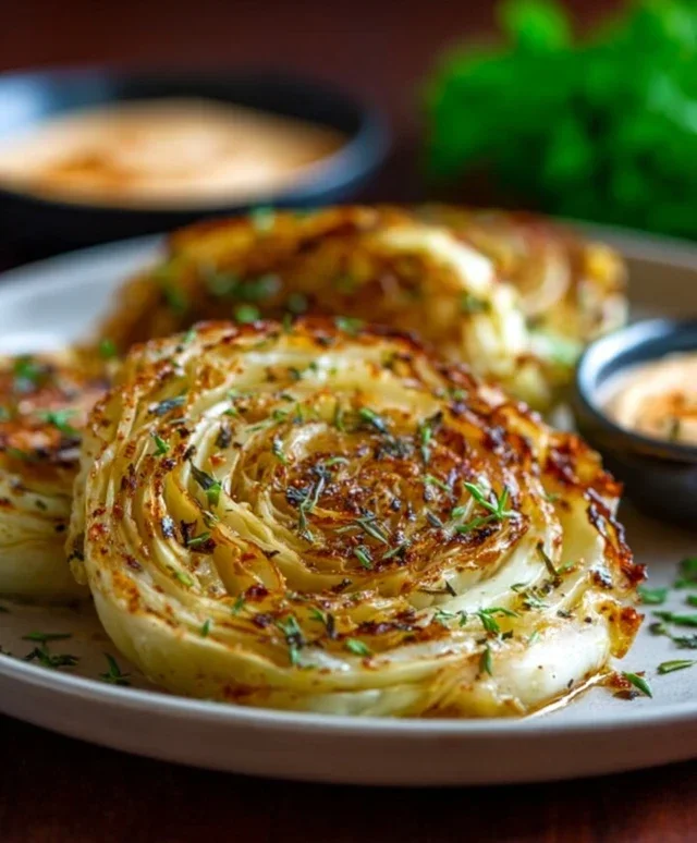 Oven Roasted Garlic Cabbage Steaks