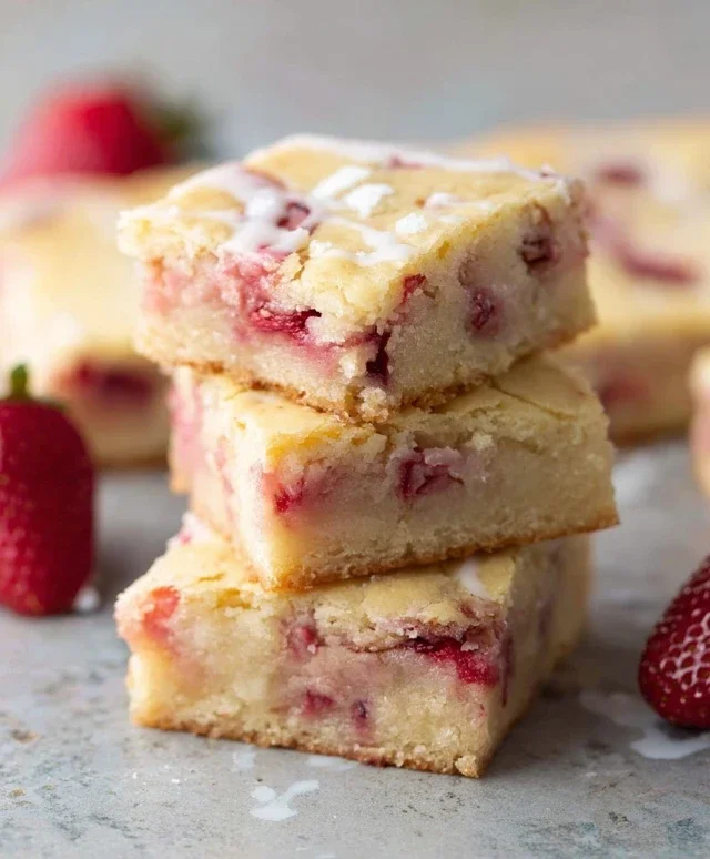 Strawberry Lemon Blondies