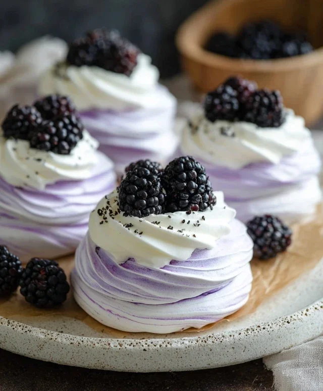 Blackberry Pavlovas