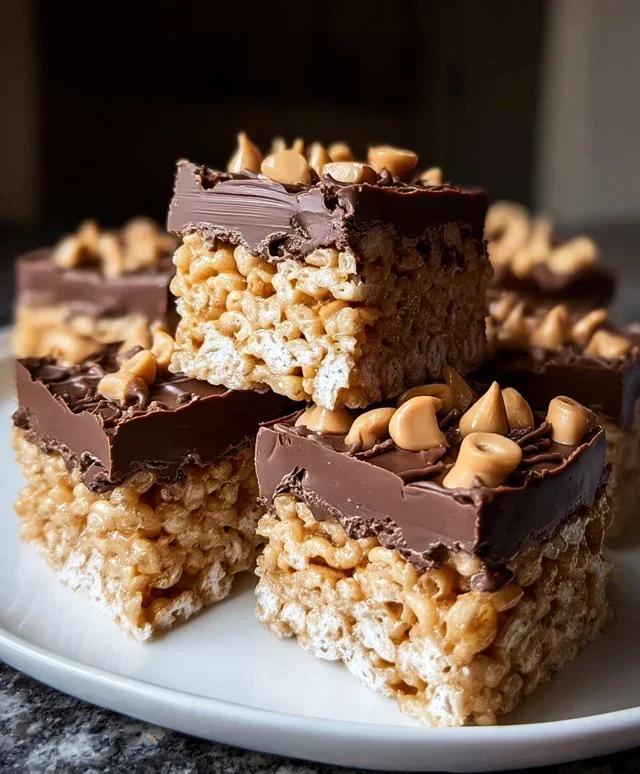 Chocolate Peanut Butter Rice Krispie Squares