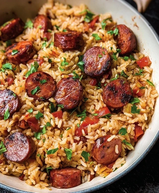 One Pot Smoked Sausage And Rice