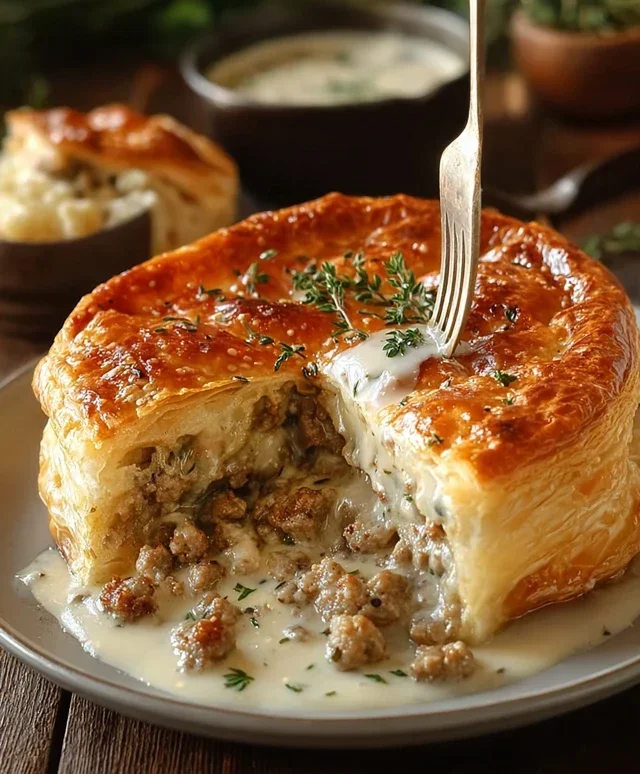 Sausage Gravy Puff Pie