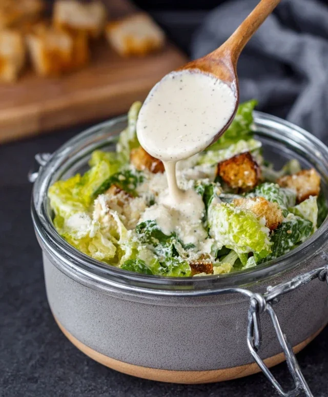 Caesar Salad Dressing (Classic, Creamy & 5 Minutes) 🥗