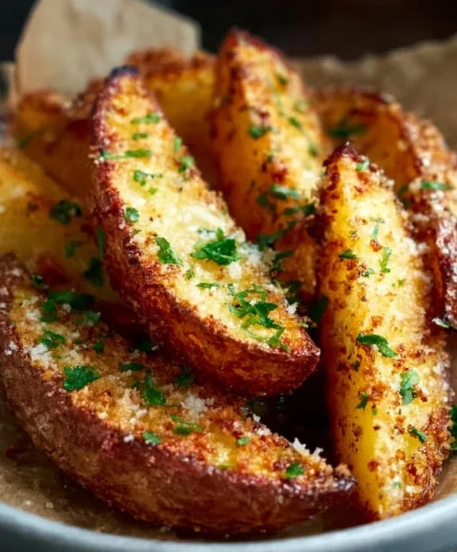 Baked Garlic Parmesan Potato Wedges