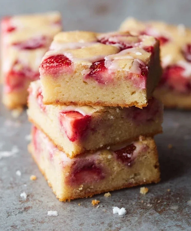 Strawberry Lemon Blondies