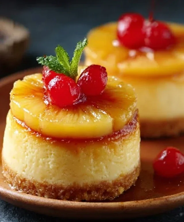 Mini Pineapple Upside-Down Cheesecakes
