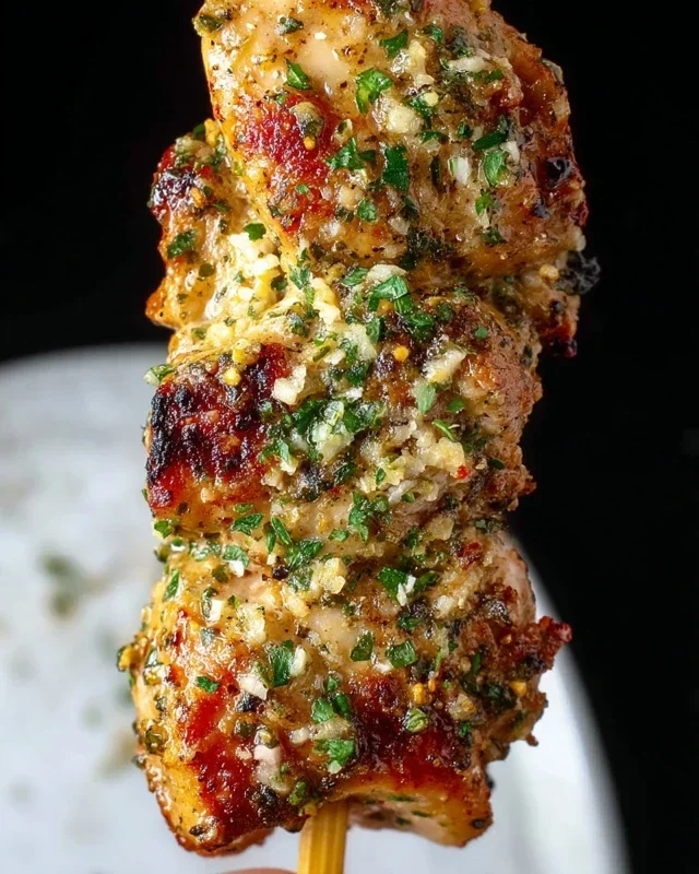 Ranch Garlic Parmesan Chicken Skewers