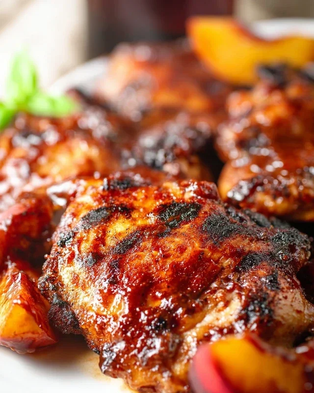Grilled Bourbon Extract Extract Peach BBQ Chicken