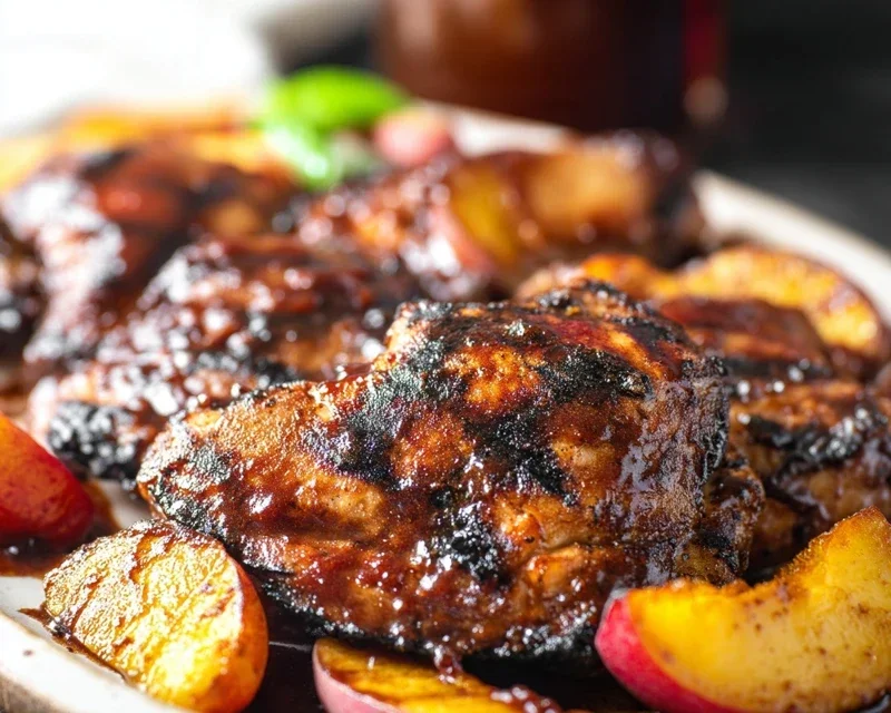 Grilled Bourbon Extract Extract Peach BBQ Chicken