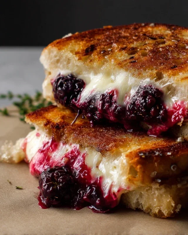 Blackberry Balsamic and Brie Grilled Cheese