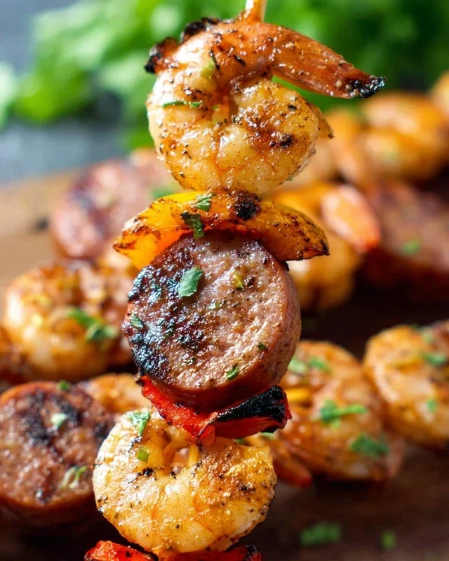 Sausage and Shrimp Kabobs