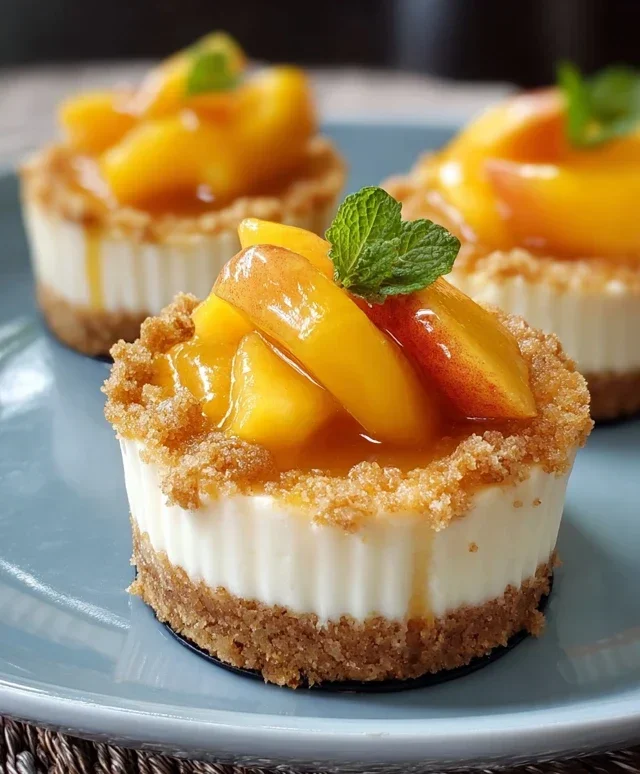 Peach Cobbler Mini Cheesecakes
