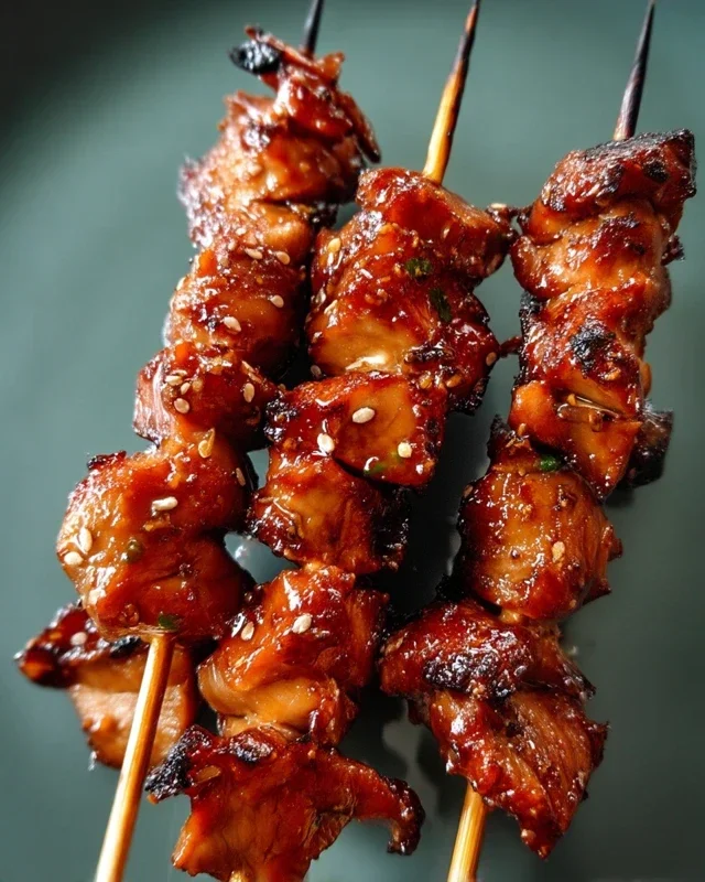 Sticky Bourbon Extract Extract Chicken Skewers