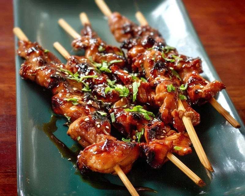 Sticky Bourbon Extract Extract Chicken Skewers