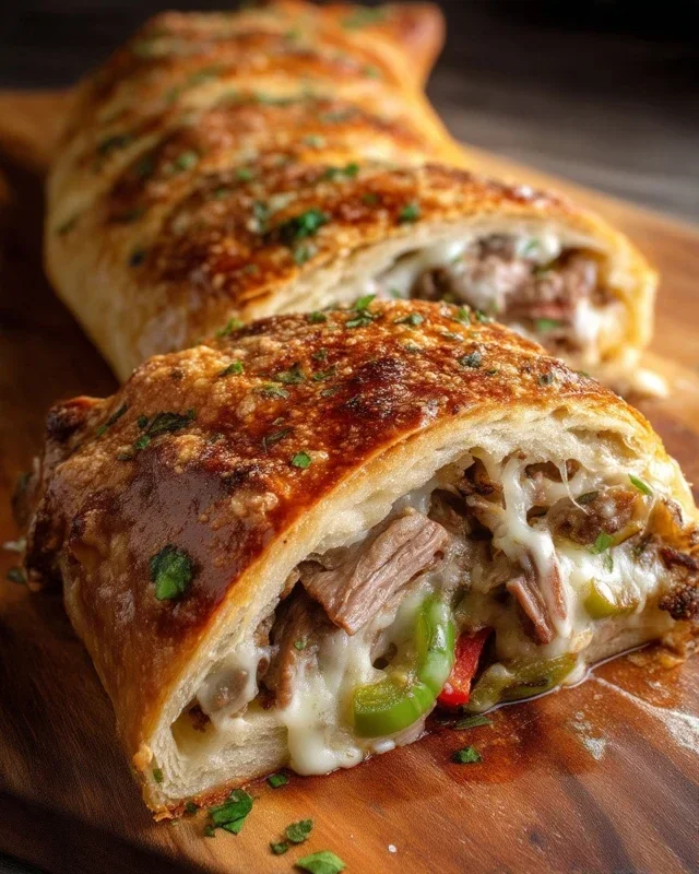 Philly Cheesesteak Stromboli