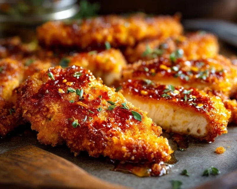 Baked Crunchy Hot Honey Chicken
