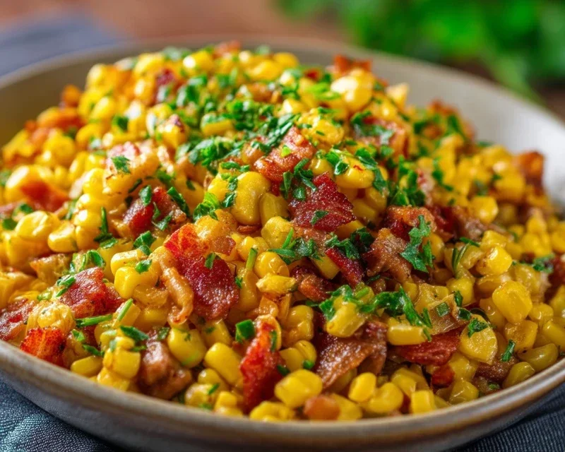 Fresh Corn and Beef Beef Bacon Side Dish