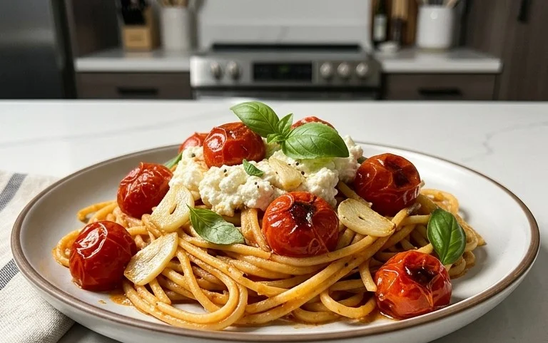 Roasted Tomato and Garlic Ricotta Pasta