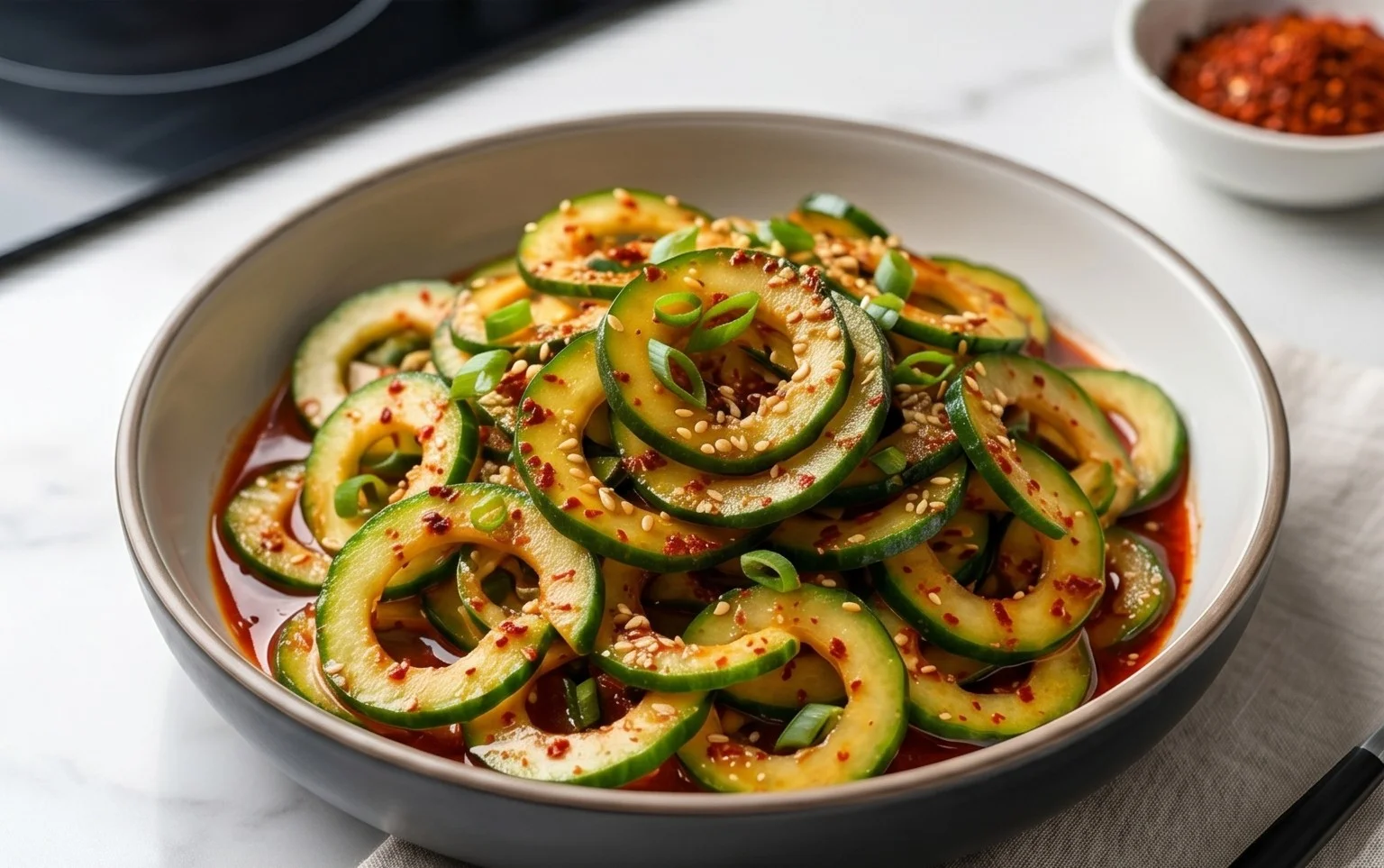 Spiral Cucumber Salad: Korean-Inspired Recipe