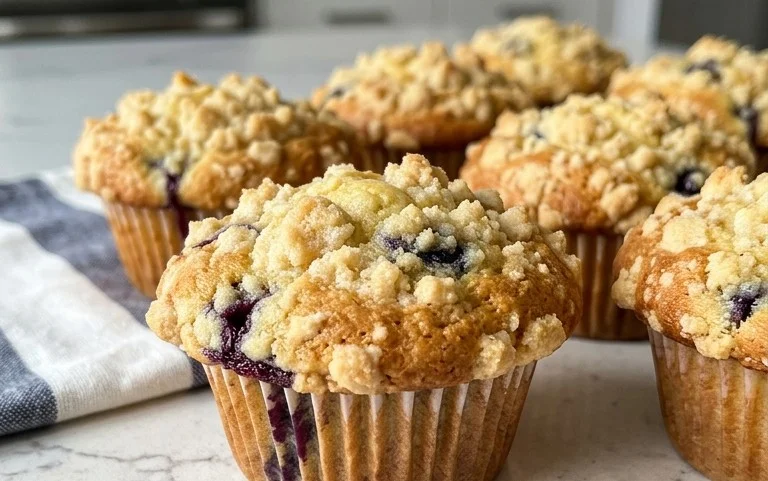 Lemon Blueberry Streusel Muffins