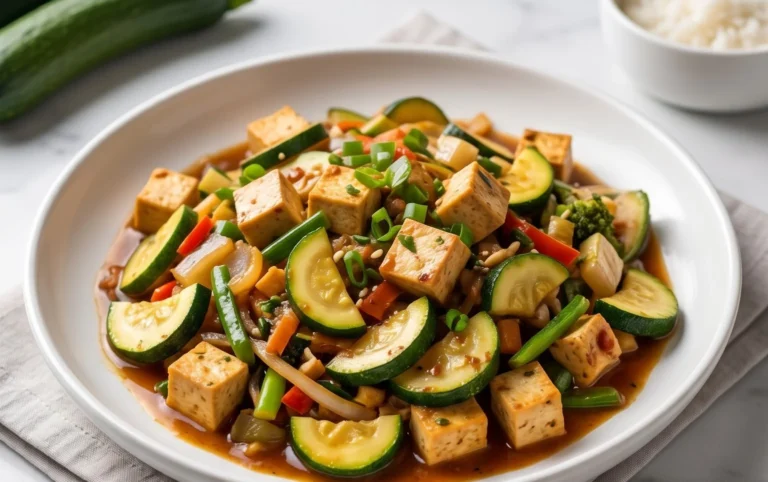 Zucchini Stir Fry With Tofu (Vegan)
