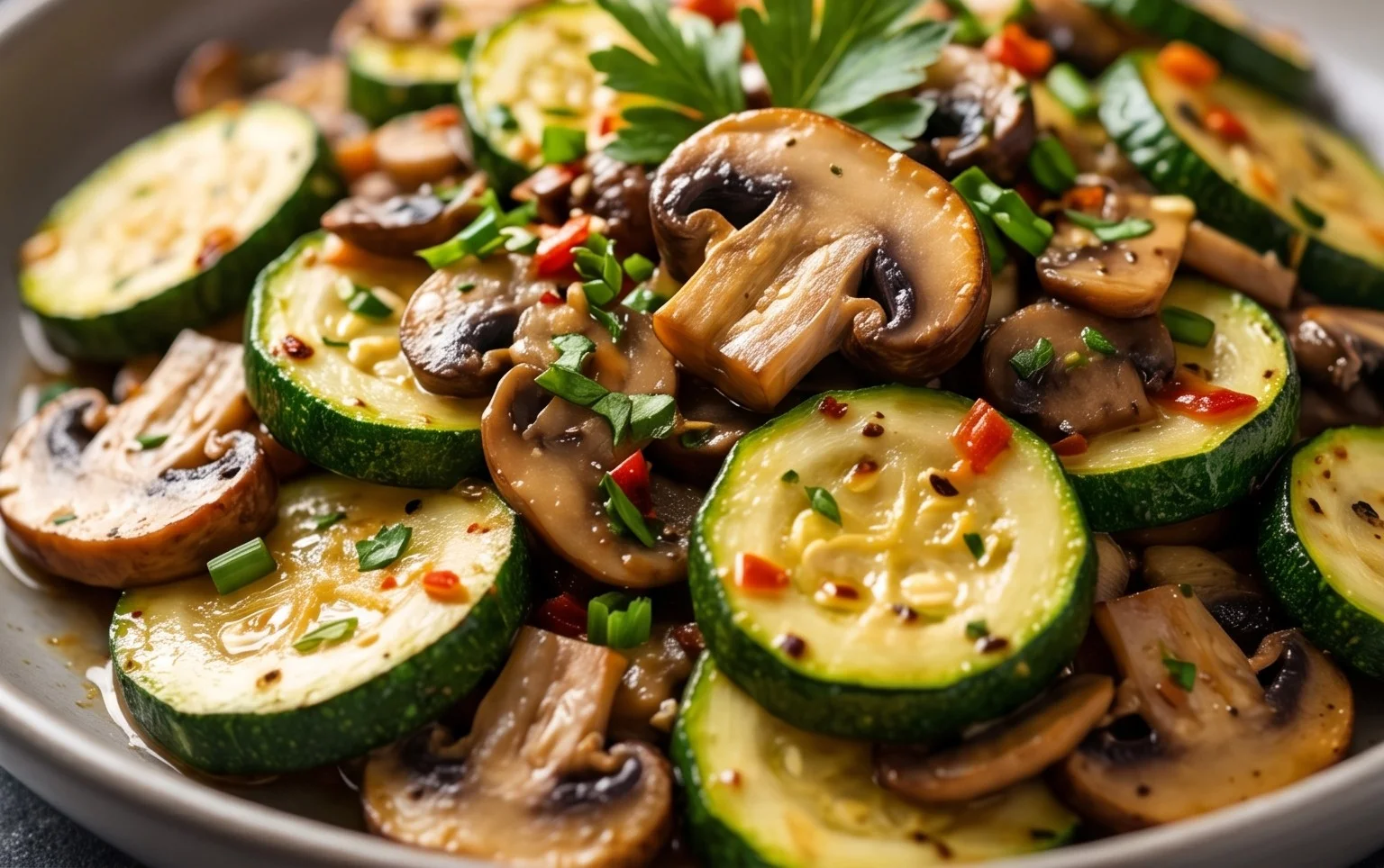 Skillet Zucchini and Mushrooms