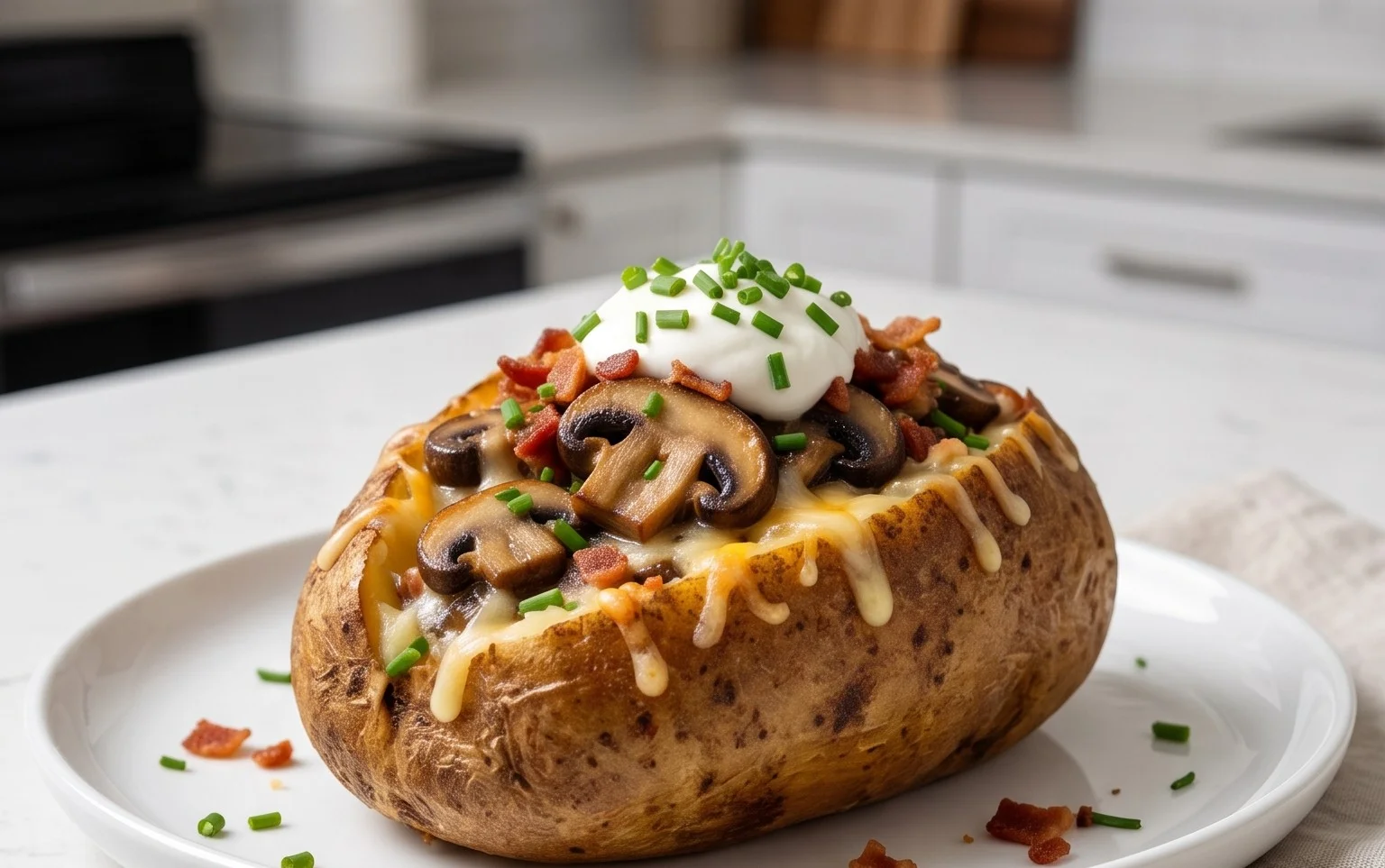 The Ultimate Stuffed Baked Potatoes with Mushrooms