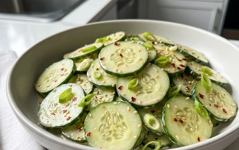 Creamy Asian Cucumber Salad Bowl