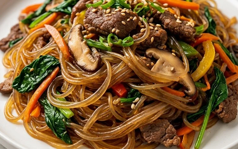 Japchae (Korean Glass Noodle Stir Fry)