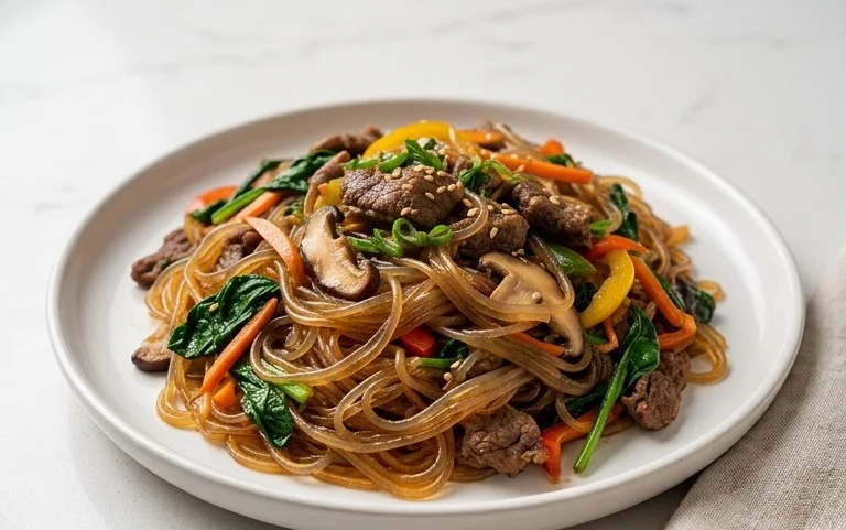 Japchae (Korean Glass Noodle Stir Fry)