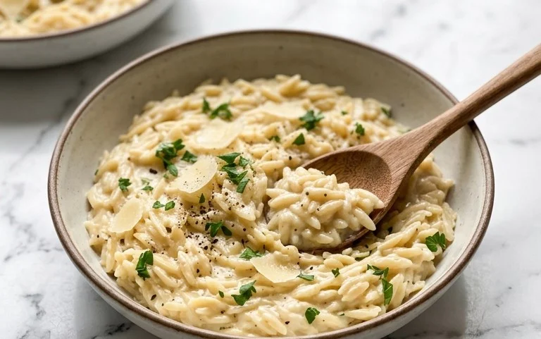 Creamy Garlic Parmesan Orzo