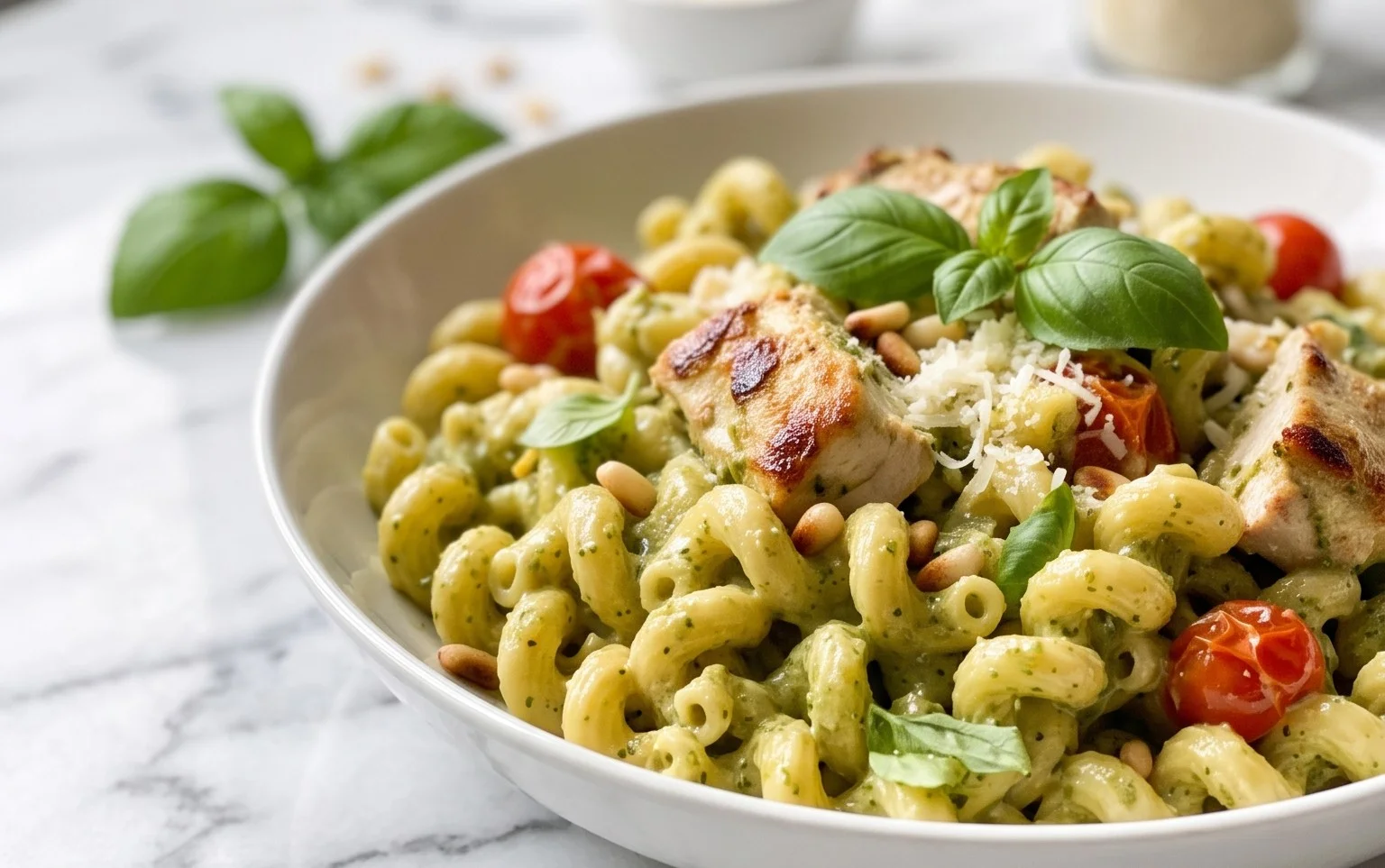 Creamy Chicken Pesto Pasta