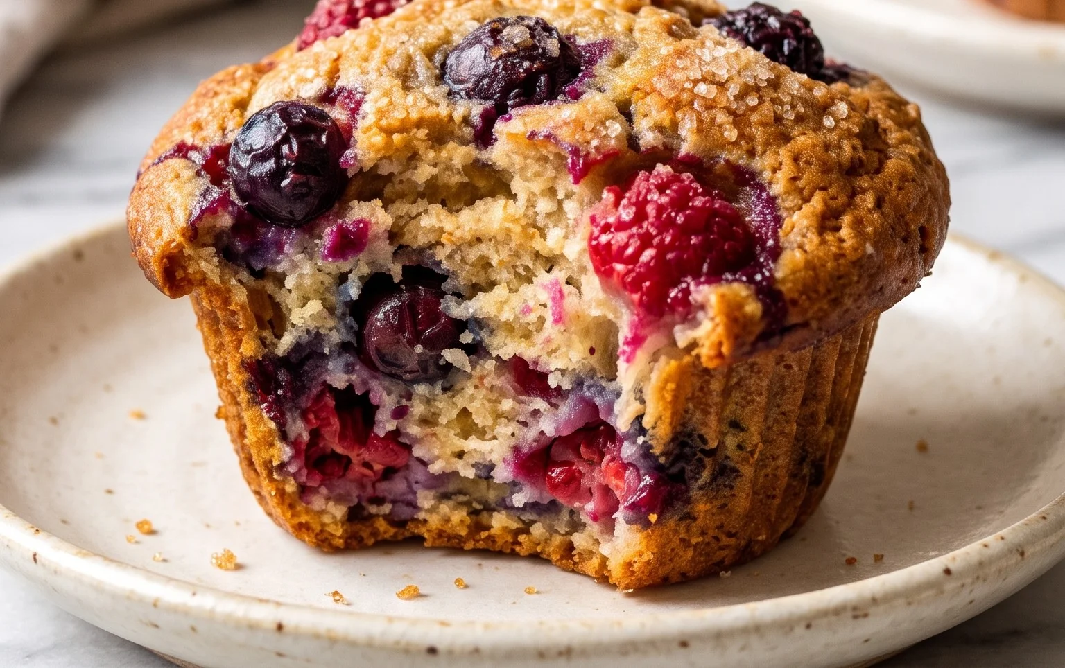Bakery Style Mixed Berry Muffins | with Frozen Berries