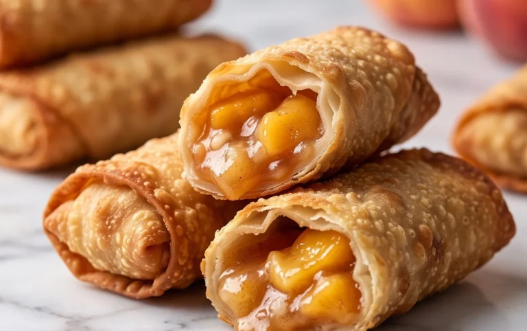 Peach Cobbler Egg Rolls