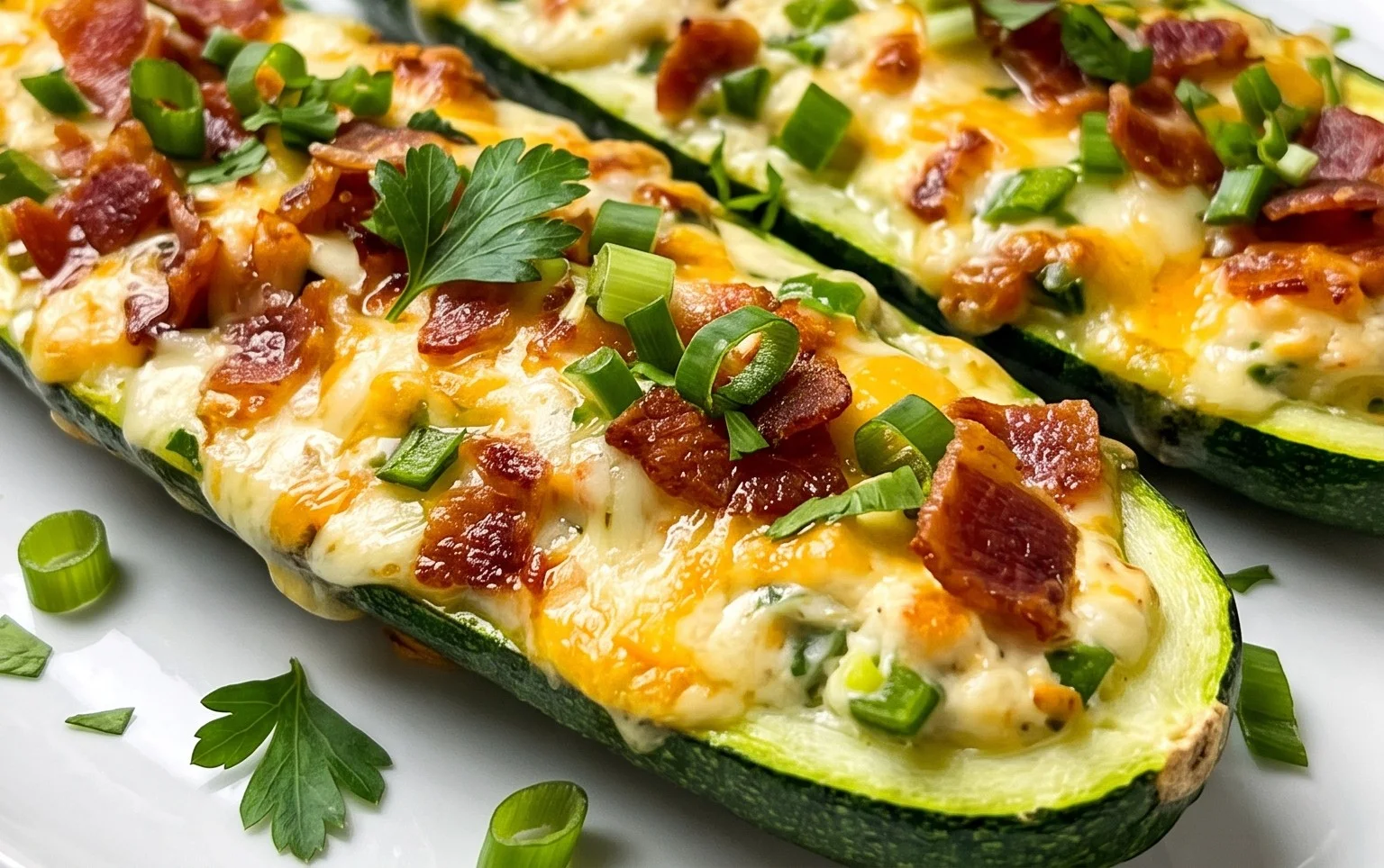 Jalapeno Popper Zucchini Boats