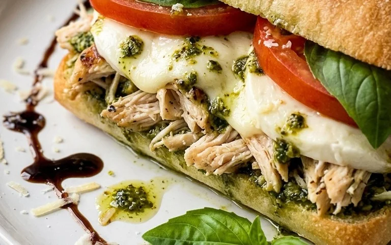Chicken Pesto Caprese Sandwich