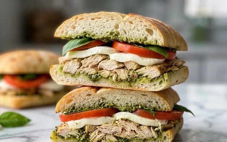 Chicken Pesto Caprese Sandwich