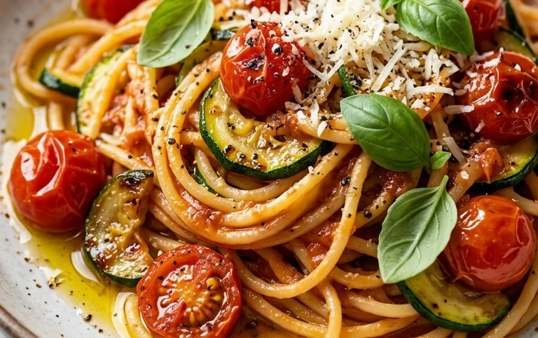 Healthy Tomato Zucchini Pasta