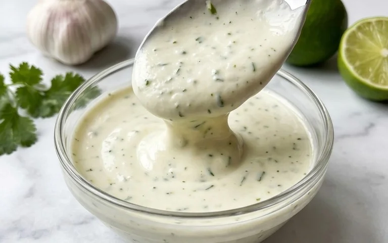 Creamy Garlic Lime Cilantro Sauce