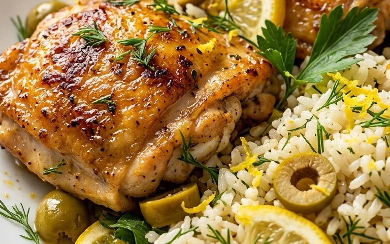 Greek Chicken and Lemon Rice (30 Minutes, One-Pot)